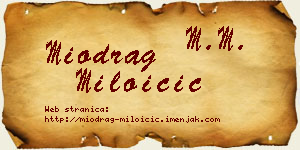 Miodrag Miloičić vizit kartica